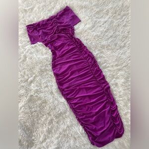 Fashion Nova Strapless Fuchsia Dress